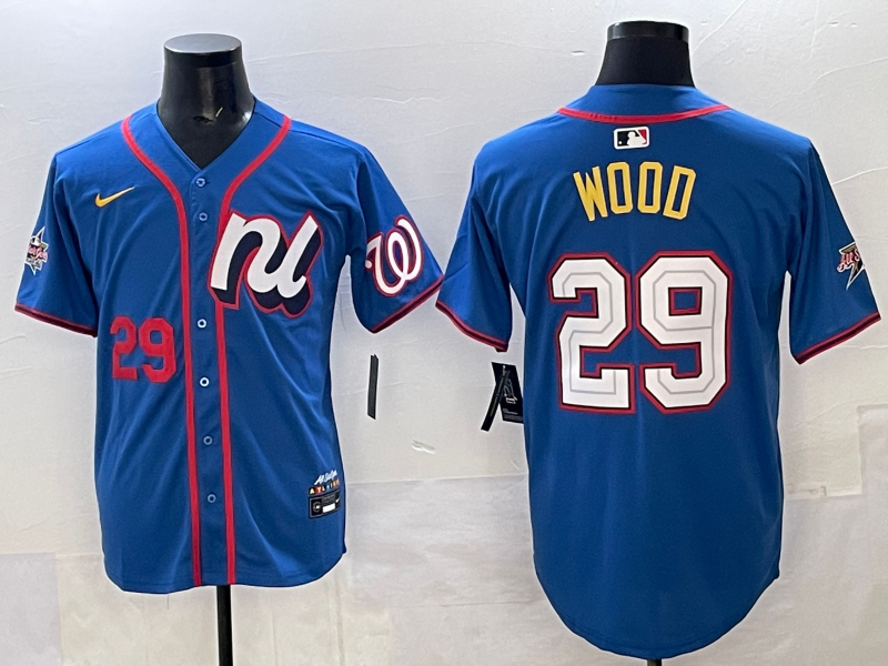 Men 2025 Washington Nationals #29 Wood blue MLB All Star Nike jersey style 2->washington nationals->MLB Jersey